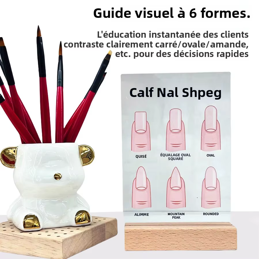 Panneau d'affichage de formes d'ongles en acrylique