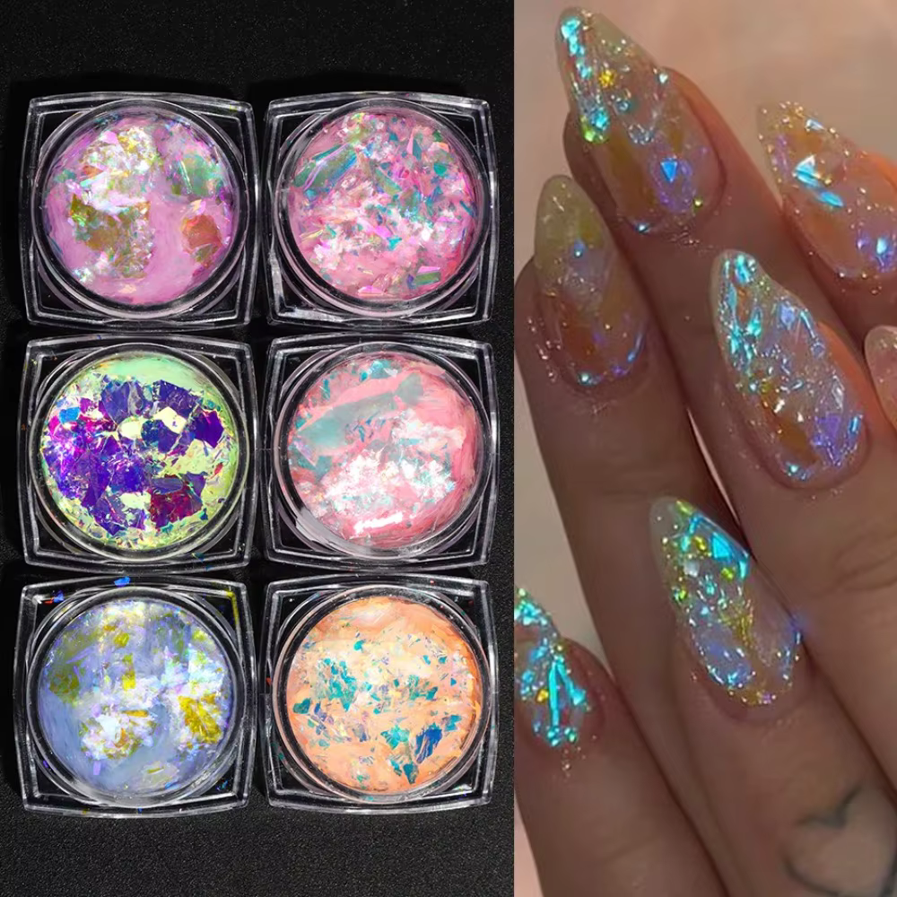 Paillettes pour ongles Aurora Opal