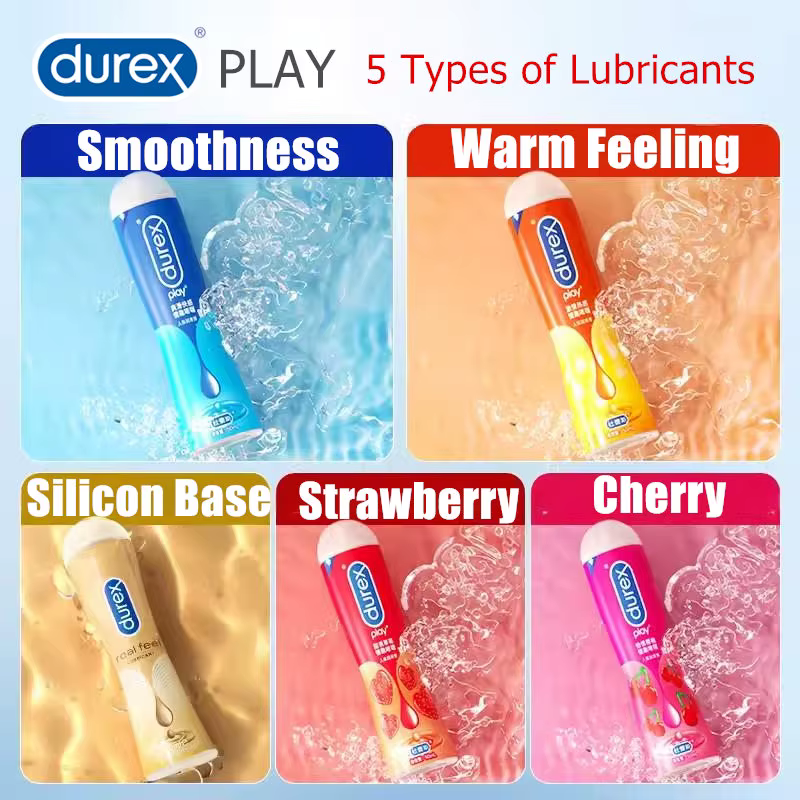 Durex play lubrifiant 5 Types à base de silicium 50ml lubrifiant à base d'eau léchable huile de Massage orgasme Anal Vaginal sexe lubrifiant jouets