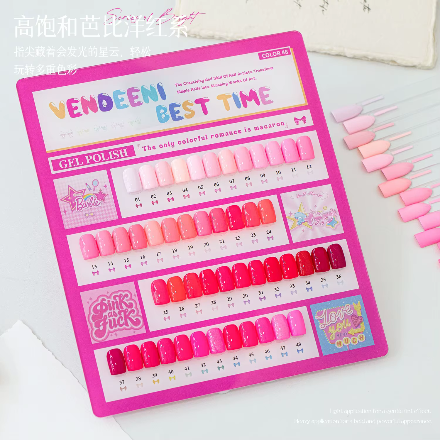 Eleanuos 48 Couleurs Gel Vernis à Ongles Magenta Rouge Maille Populaire Saturé Blanchissant Gel de Trempage Facile à