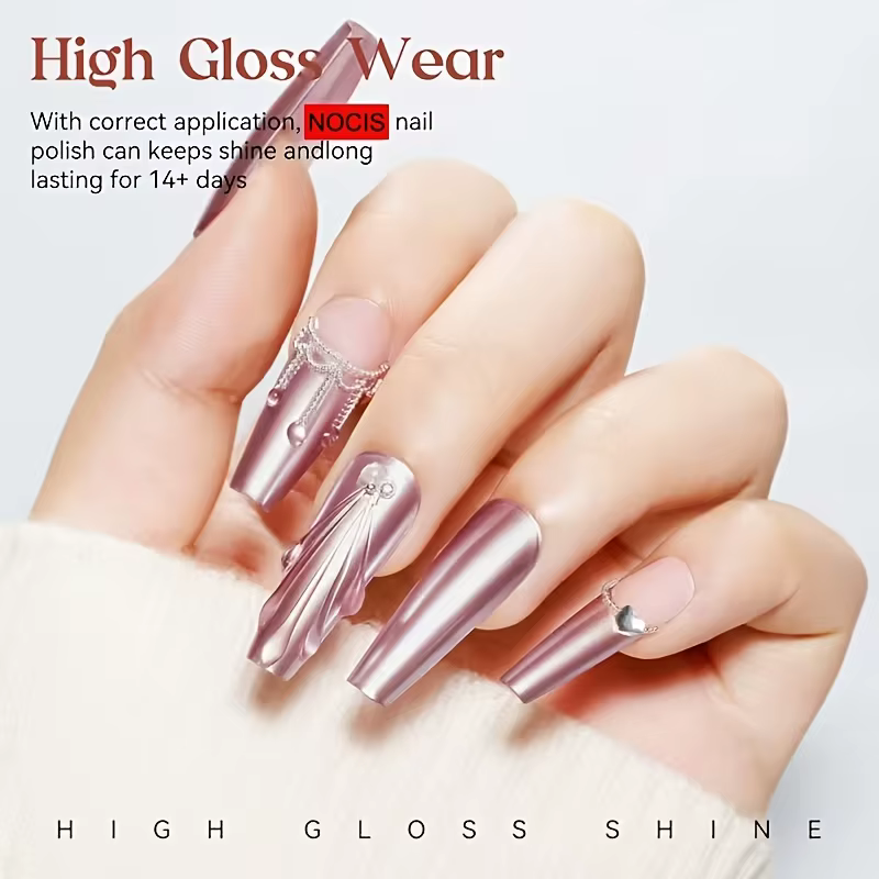 NOCIS Vernis à ongles violet rose premium 14 ml - Nail Art naturel à séchage rapide avec brillance longue durée