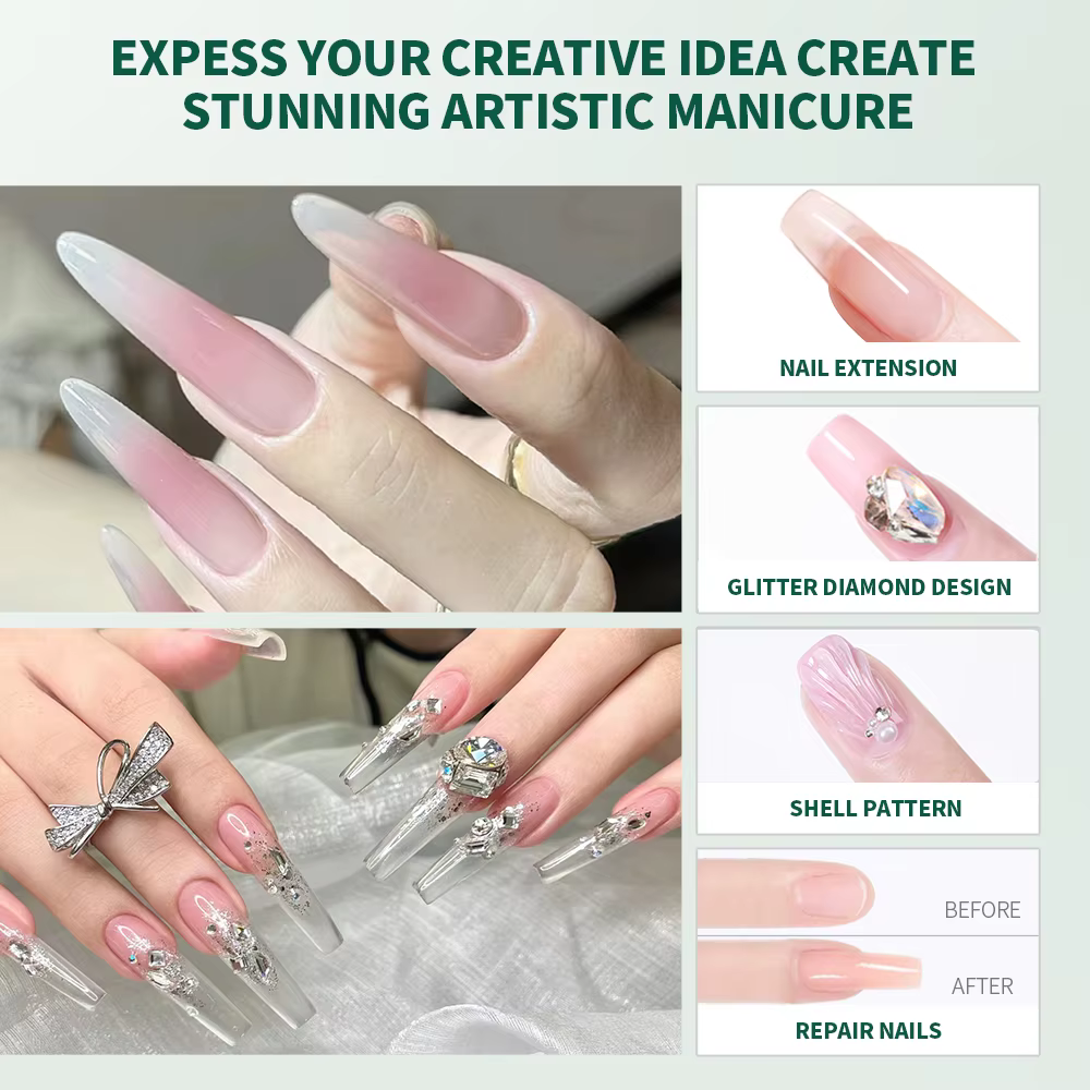 Nailpop Kit de construction de Gel rose nu clair 3 couleurs 1 ensemble professionnel Nail Art bricolage manucure constructeur Gel Kit ongles forts