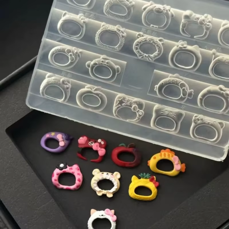 Moule à ongles en silicone transparent 3D