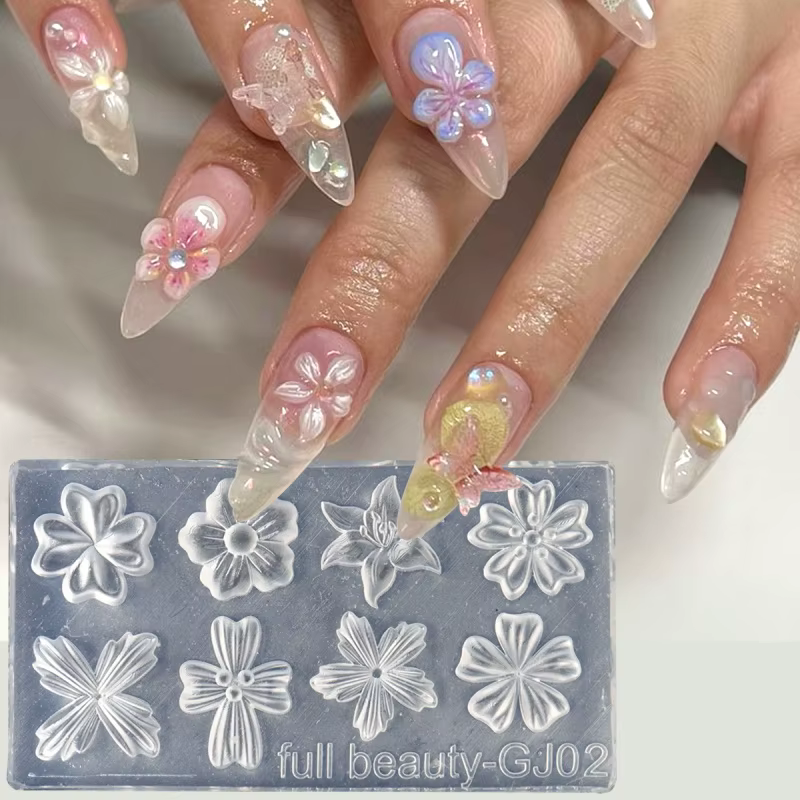 Moule à ongles en silicone pour pétales de fleurs de printemps