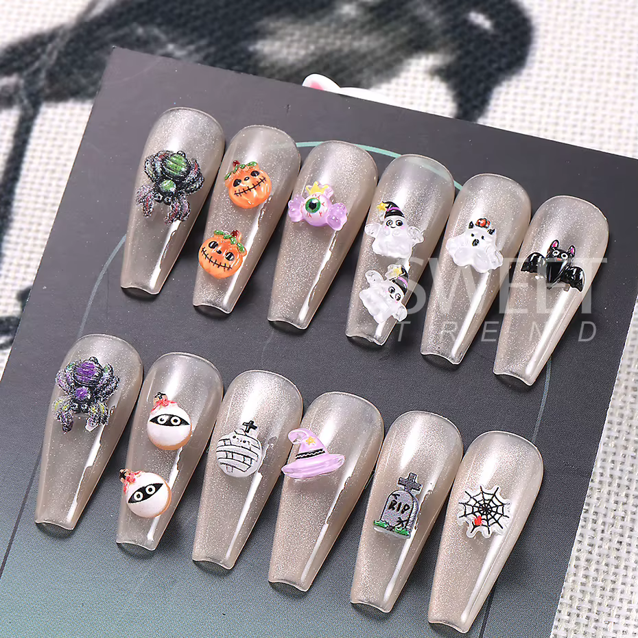 Breloques 3D en forme de chauve-souris pour Nail Art
