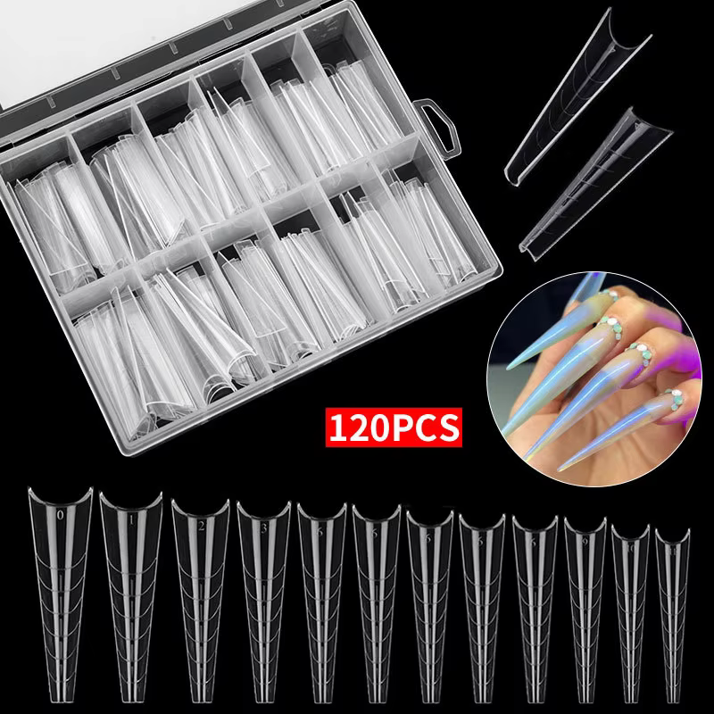 Misscheering 120 pièces/boîte faux ongles transparents acrylique français