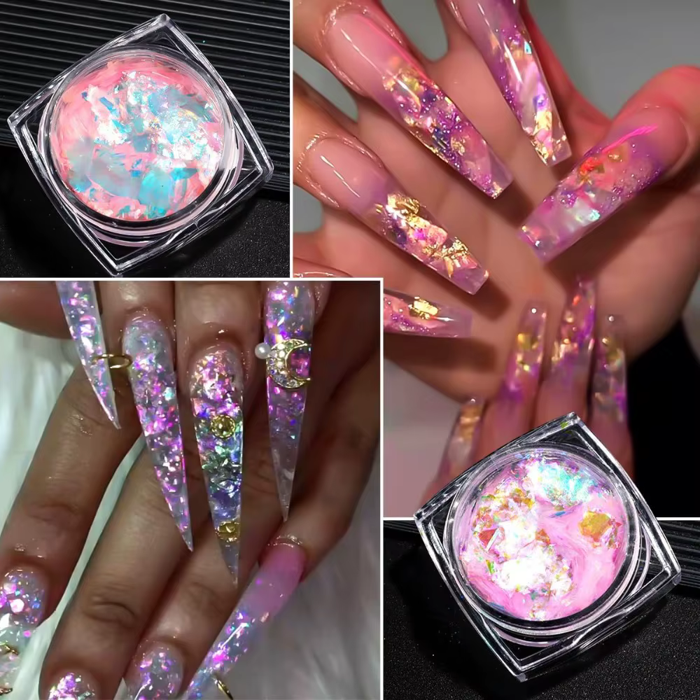 Paillettes pour ongles effet caméléon 6 couleurs