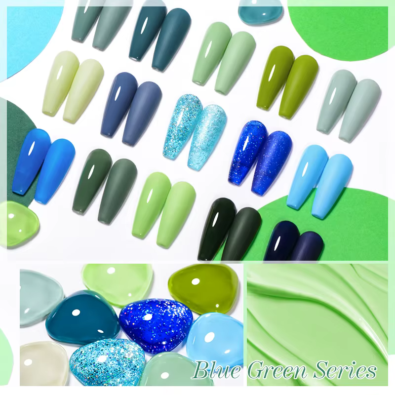 Verhéritage à Ongles Gel Semi-Continu Bleu Vif