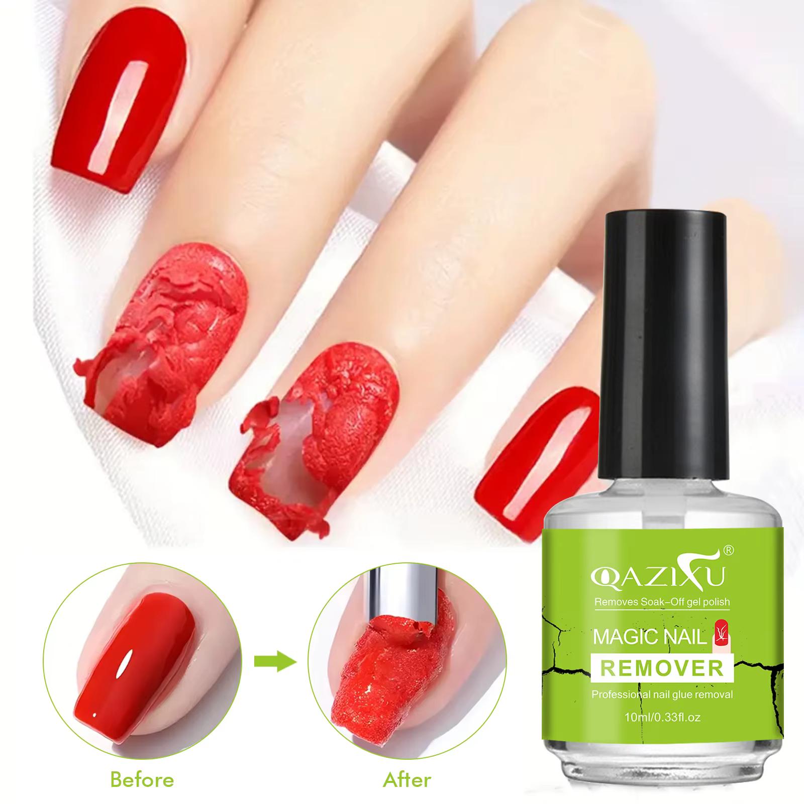 QAZIXU Dissolvant de vernis à ongles en gel UV