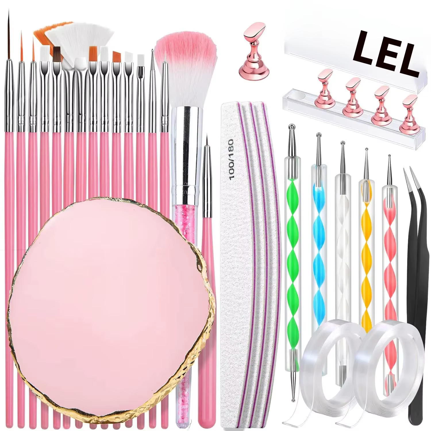 Kit complet d'outils pour ongles tout-en-un (30 pièces) – Essentiels de qualité salon pour l'art