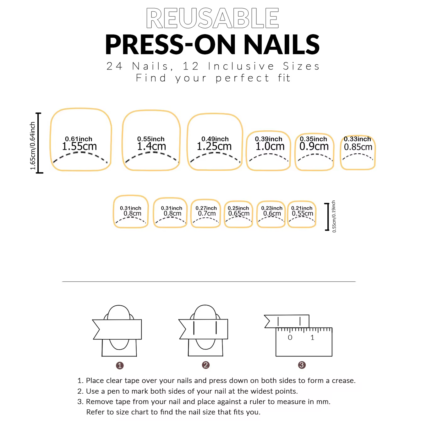 Ongles de Type presse 48 pièces