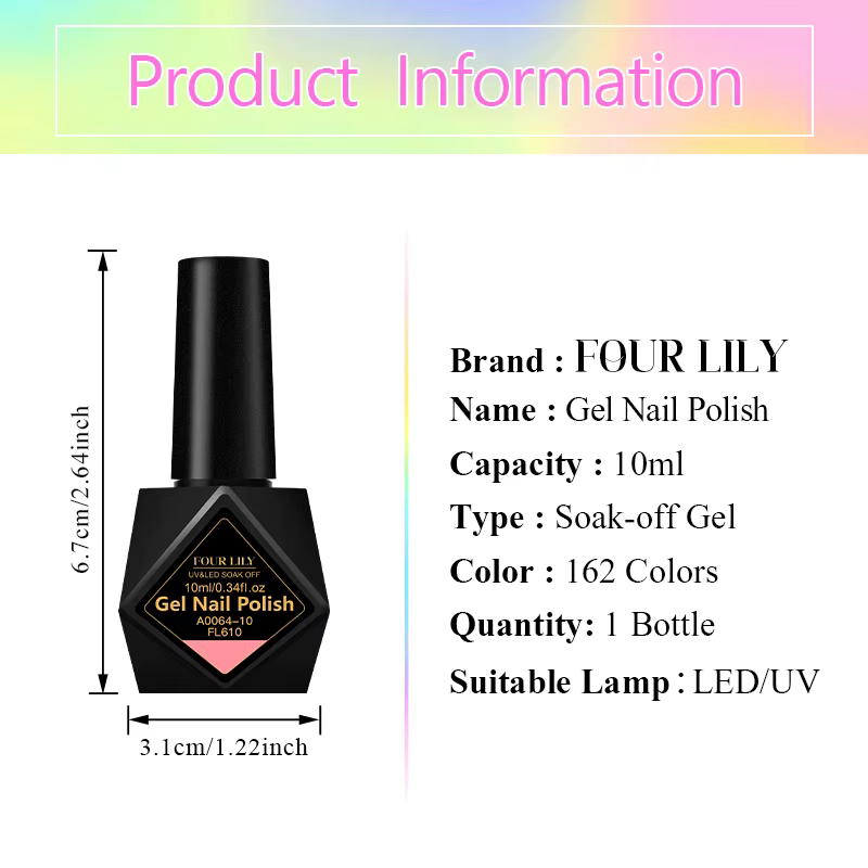 4 pièces/ensemble quatre LILY Orange nu violet Gel vernis à ongles Halloween
