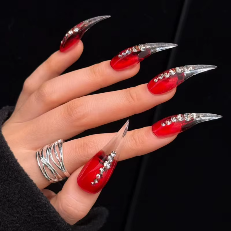 Ongles 3D portables style griffe de dragon punk