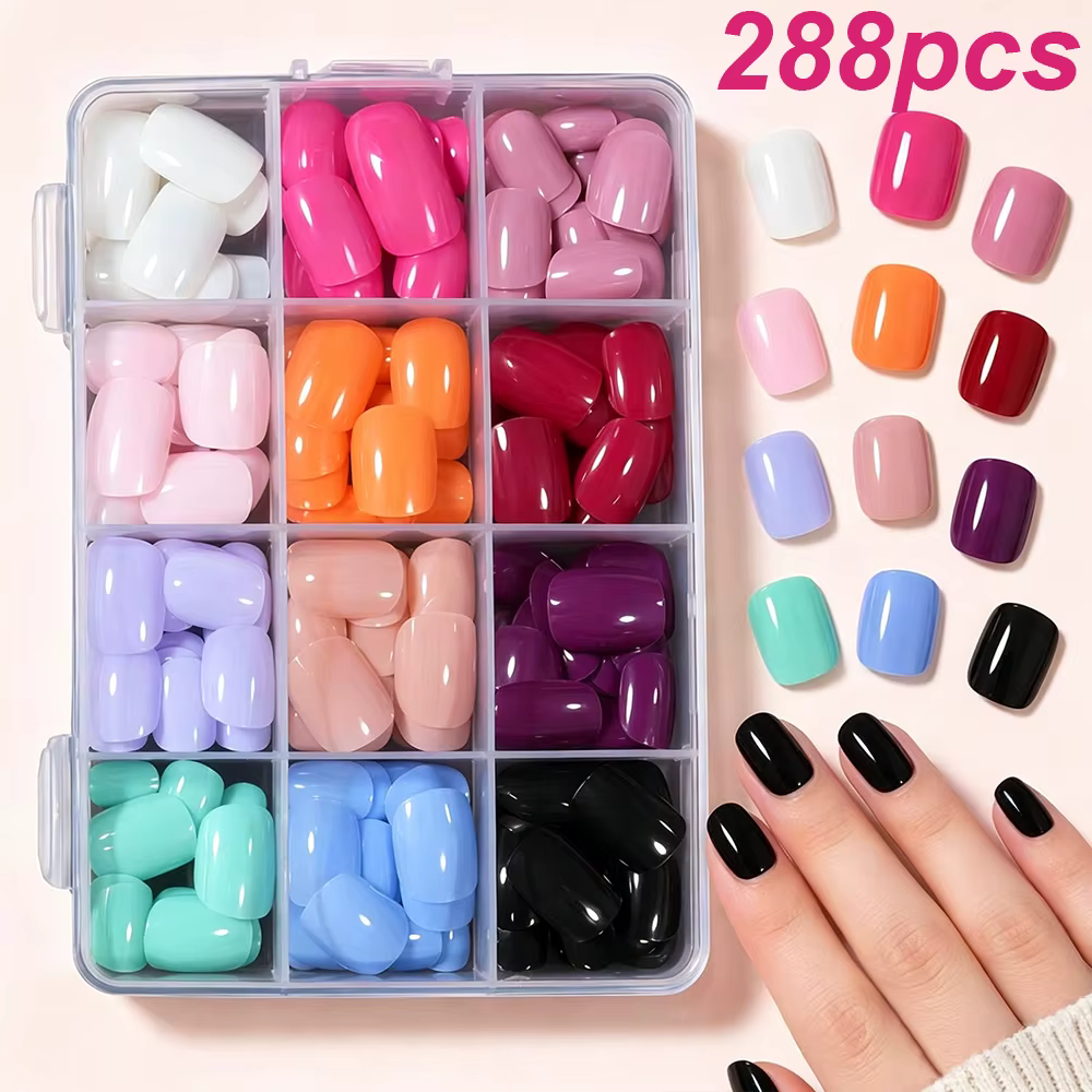 288 pièces de faux ongles courts
