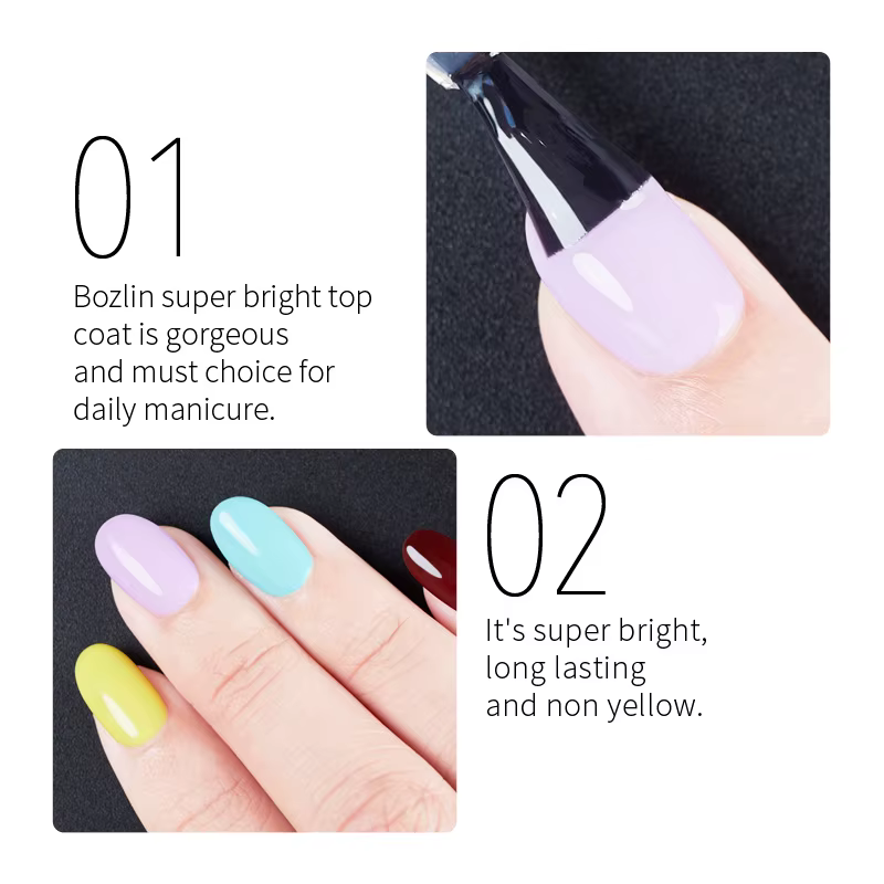 AWStorG 15ML Super couche de finition vernis Gel pour Nail Art Semi Permanent tremper sans essuyer