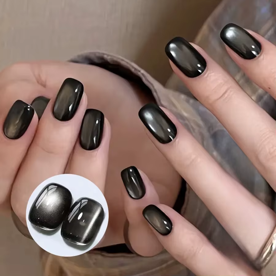 Verhéritage à Ongles Magnétique en Verre Noir