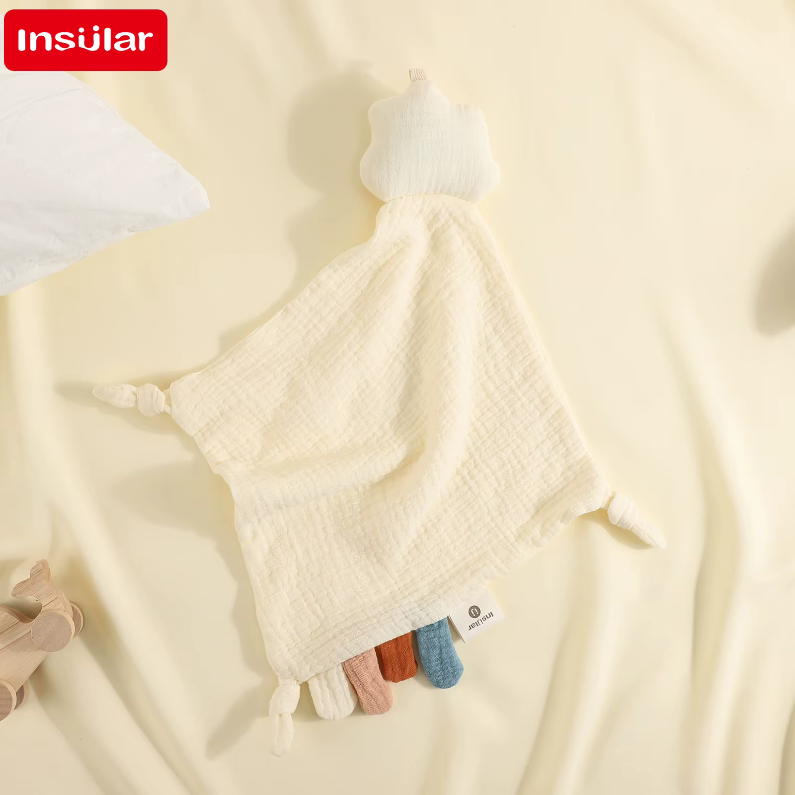 Couverture apaisante pour bébé de 0 à 1 ans, avec étiquettes, poupée aide au sommeil, doux pour la peau, mouchoir pour enfants, serviette en gaze 100% coton, nouvelle collection