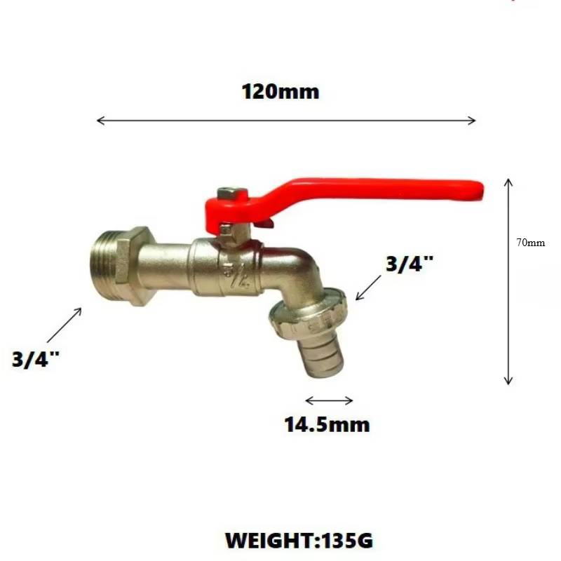 Robinet d'extérieur 1/2 ''3/4'', robinet d'arrosage de jardin dans la cour, robinet d'arrosage extérieur antigel fissuré