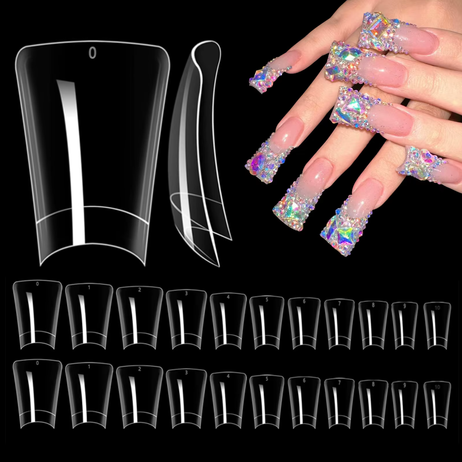 Faux ongles en forme de bec de canard - 500 pièces