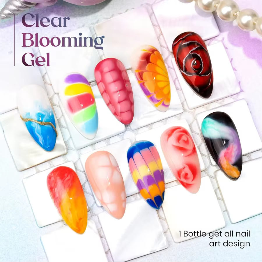 QAZIXU Gel Blooming Transparent Effet Aquarelle UV LED Soak Off pour Ongles