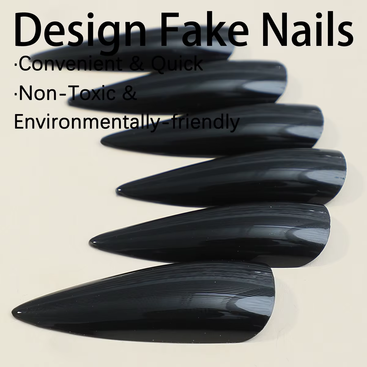 Transformez vos ongles avec 24 pièces Extra Long Stiletto Style français moderne classique Simple noir couleur unie