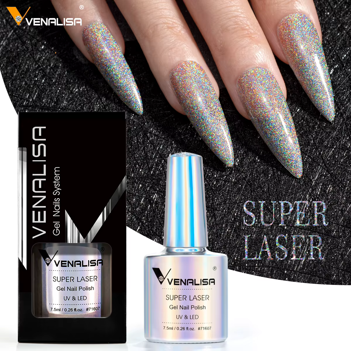 Venalisa 7.5ml Super Laser vernis à ongles effet paillettes scintillant Semi Permanent CANNI couleurs beauté UV LED Gel laque