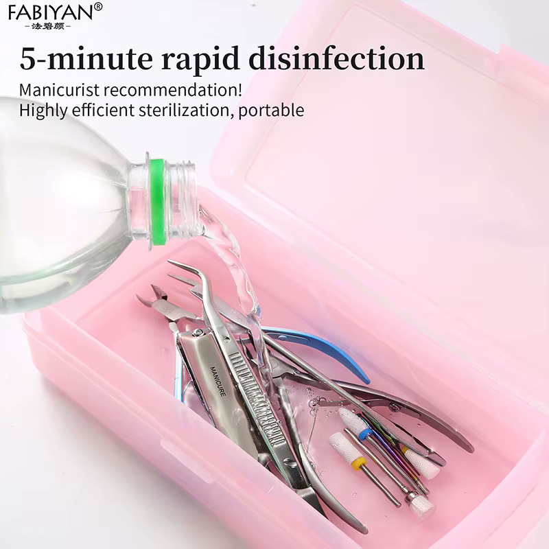 Outils de manucure boîte de désinfection Double couche conception détachable plateau de stérilisation des ongles