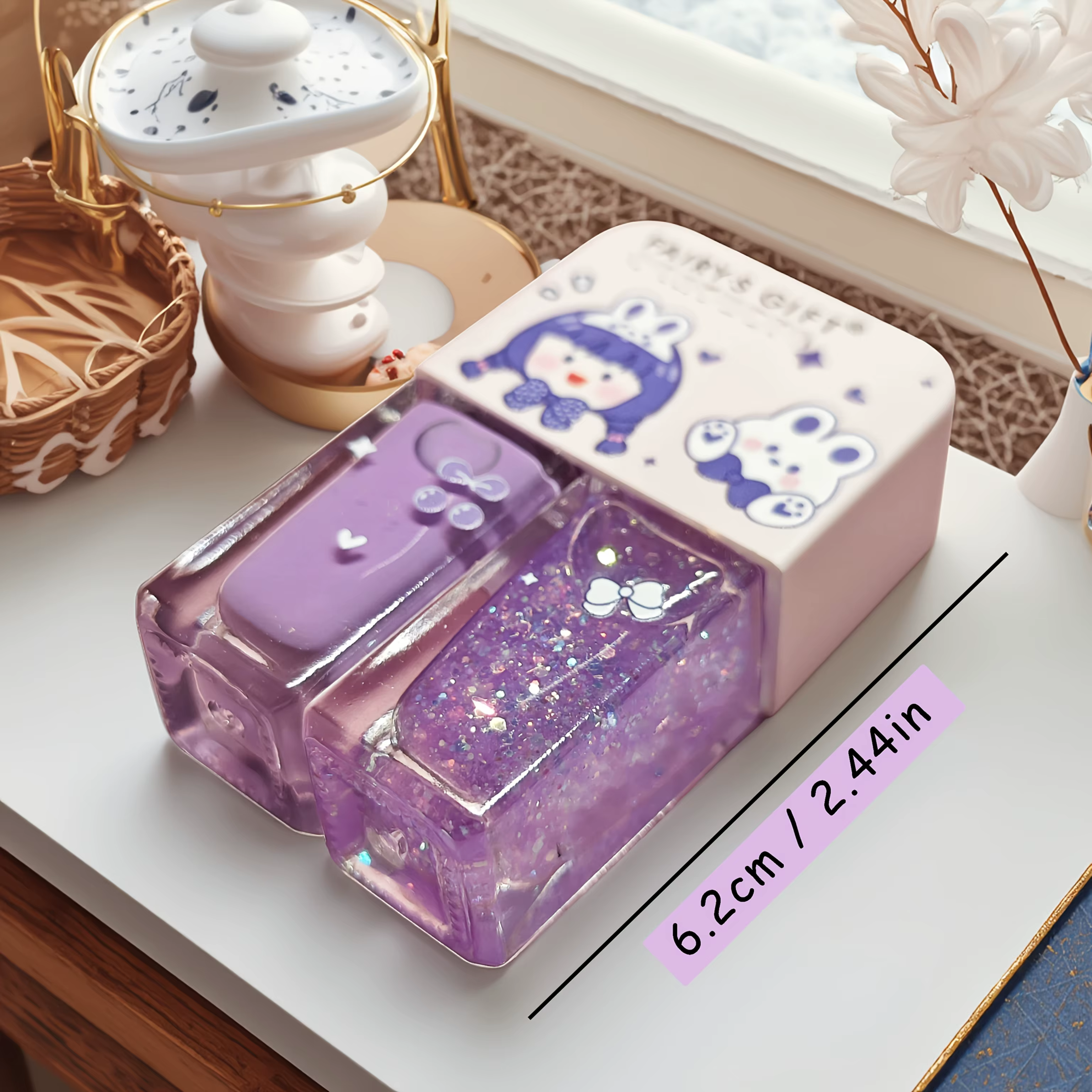S04 violet fille cadeau de fée ensemble de 2 bouteilles vernis à ongles sans cuisson séchage rapide pelable à base