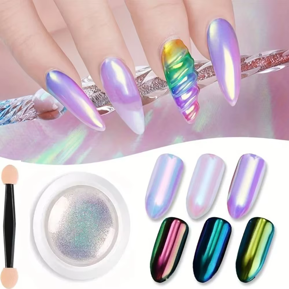 Poudre à ongles effet perle