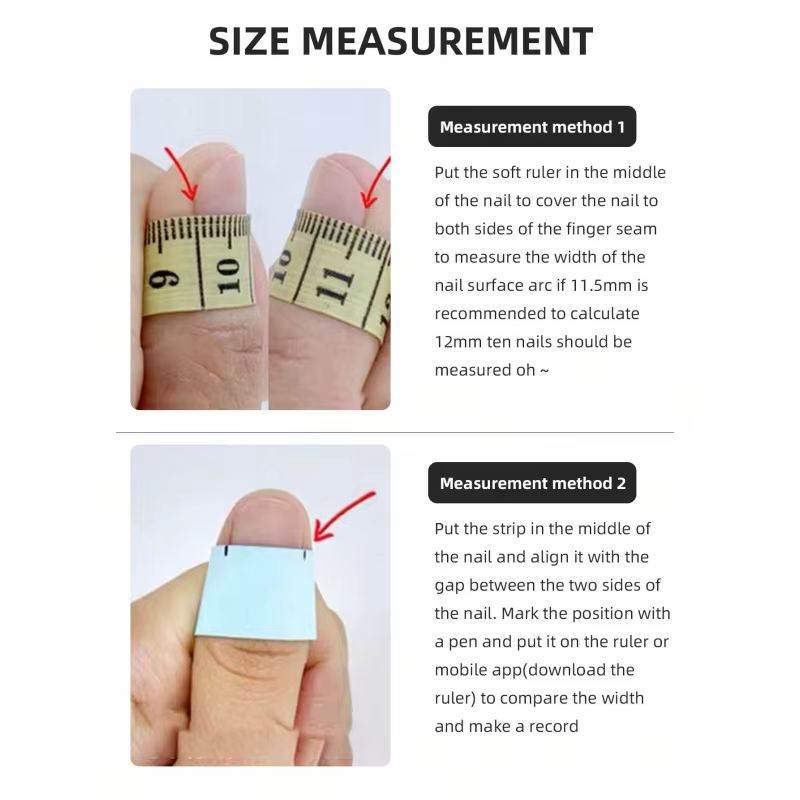 Ongles mi-longs en forme de cercueil faits à la main