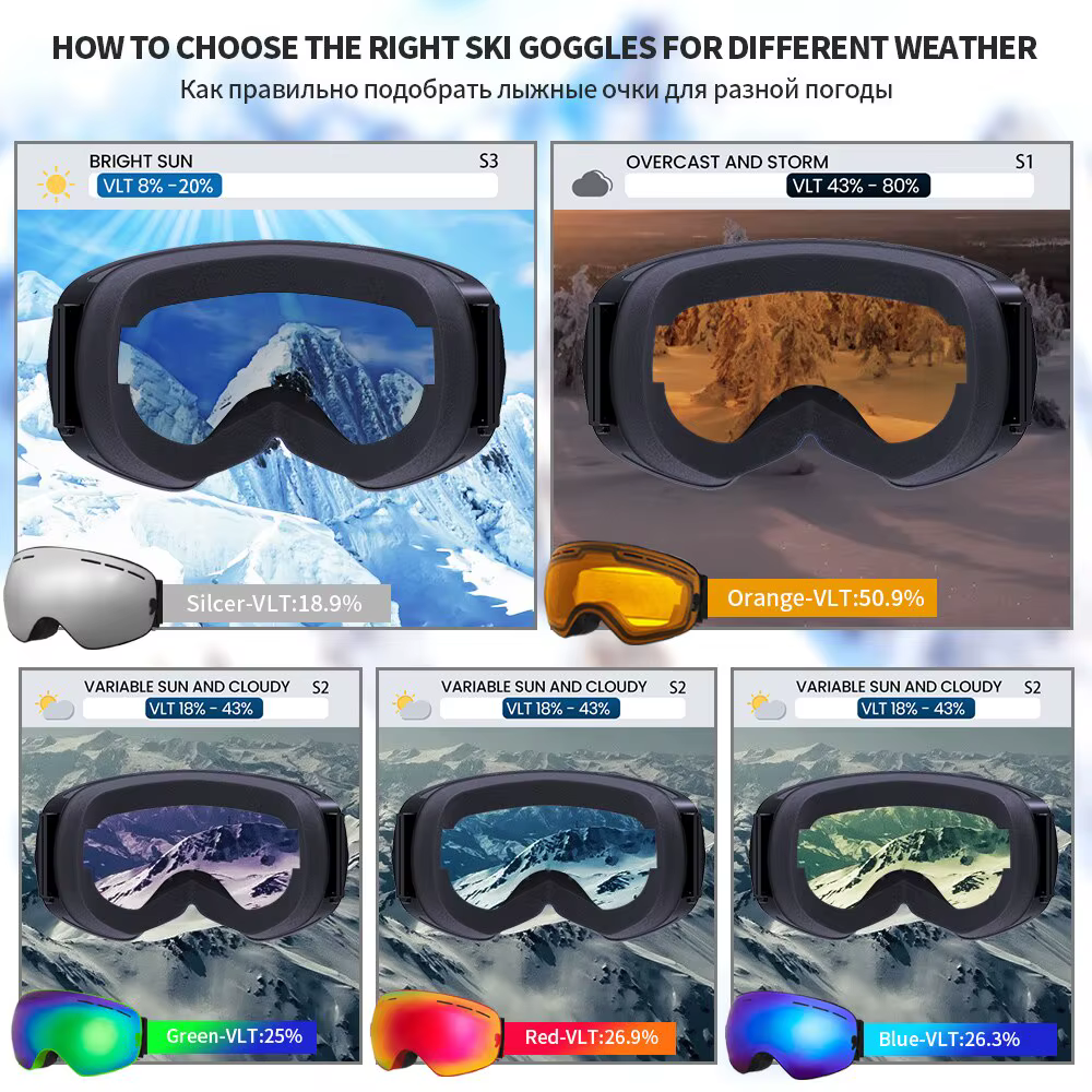 NATFIRE lunettes de Ski Double couches Anti-buée UV400 Snowboard lunettes de neige motoneige lunettes Sport de plein air Ski Googles