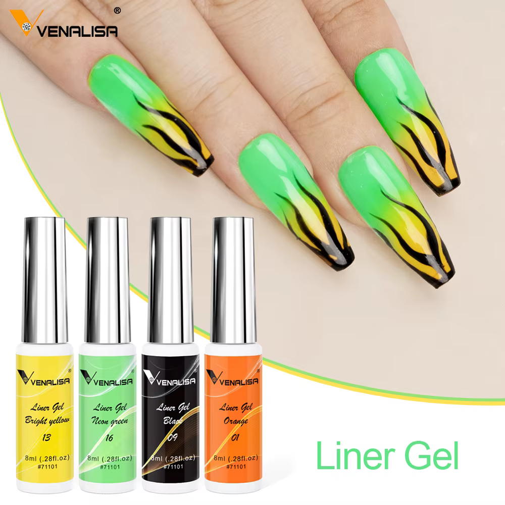 Venalisa 8ml Gel de revêtement Super brosse rapide français conception d'ongle dessin Gel