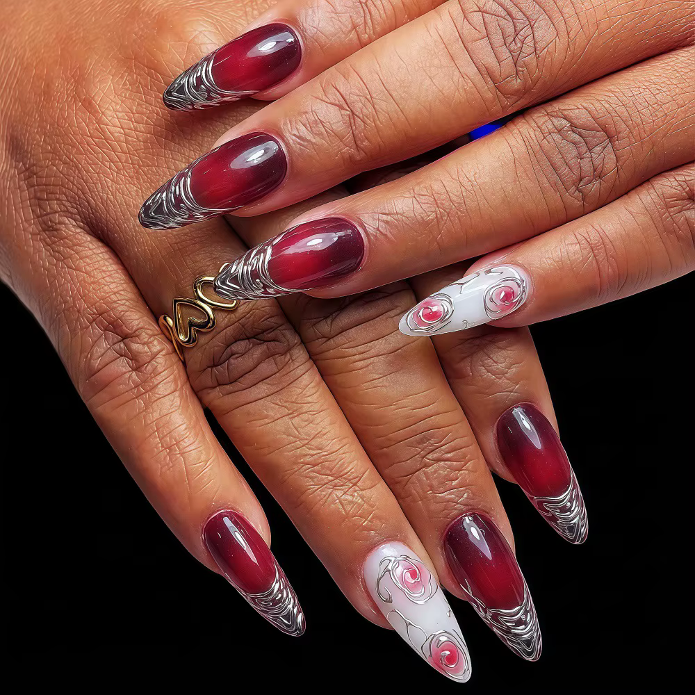 Faux ongles 3D pour femmes et filles