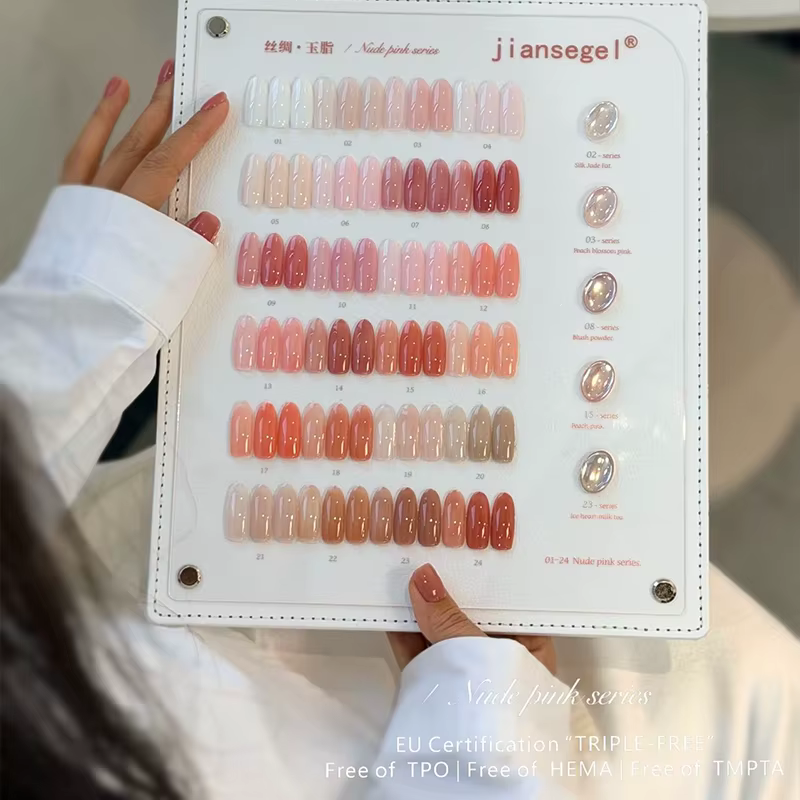 Vernis à ongles gel rose transparent effet gelée 24 couleurs