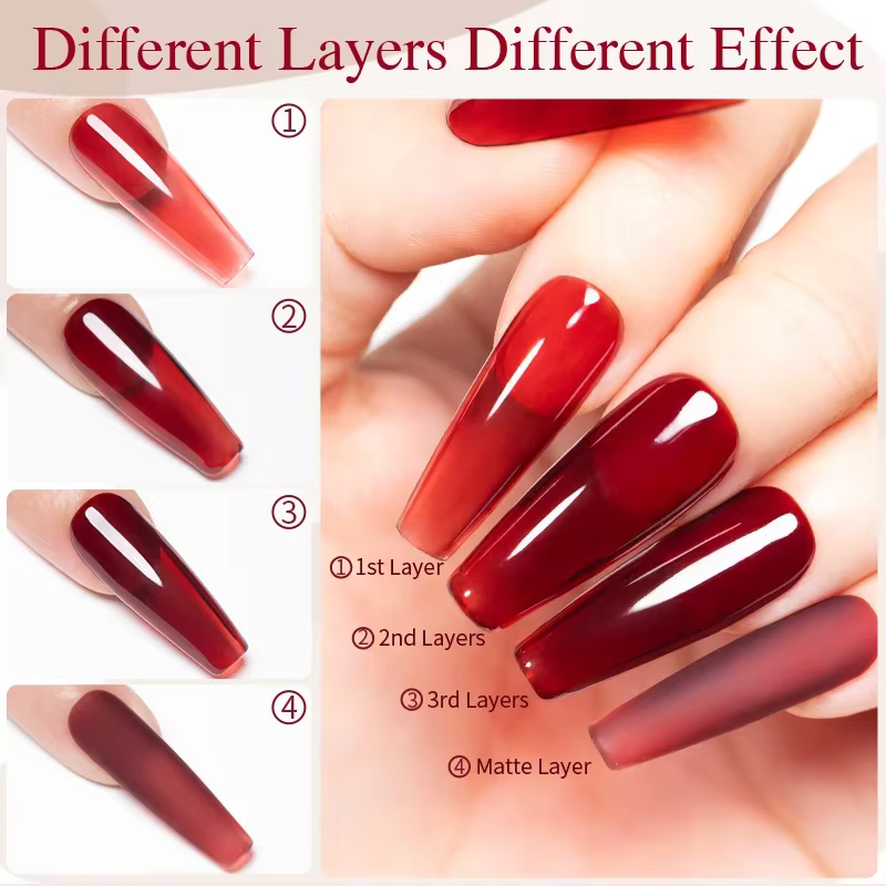 Vernis à ongles Gel gelée laiteuse 7.5ml translucide blanc laiteux couleur rose Gel