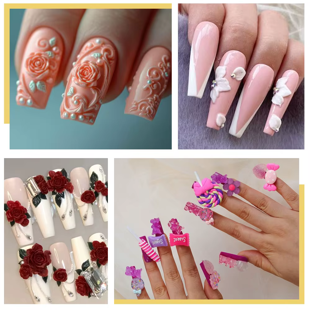 LIMEGIRL Nail Art UV pâte à modeler Gel pour ongles bricolage sculpter modèles 3D UV Gel acrylique sculpture fleurs accessoires pour outil de manucure