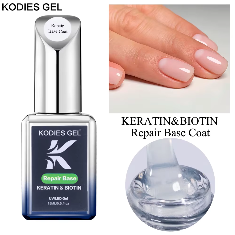 KODIES GEL 2024 nouvelle couche de Base de réparation Gel vernis à ongles UV/LED 15ML kératine biotine