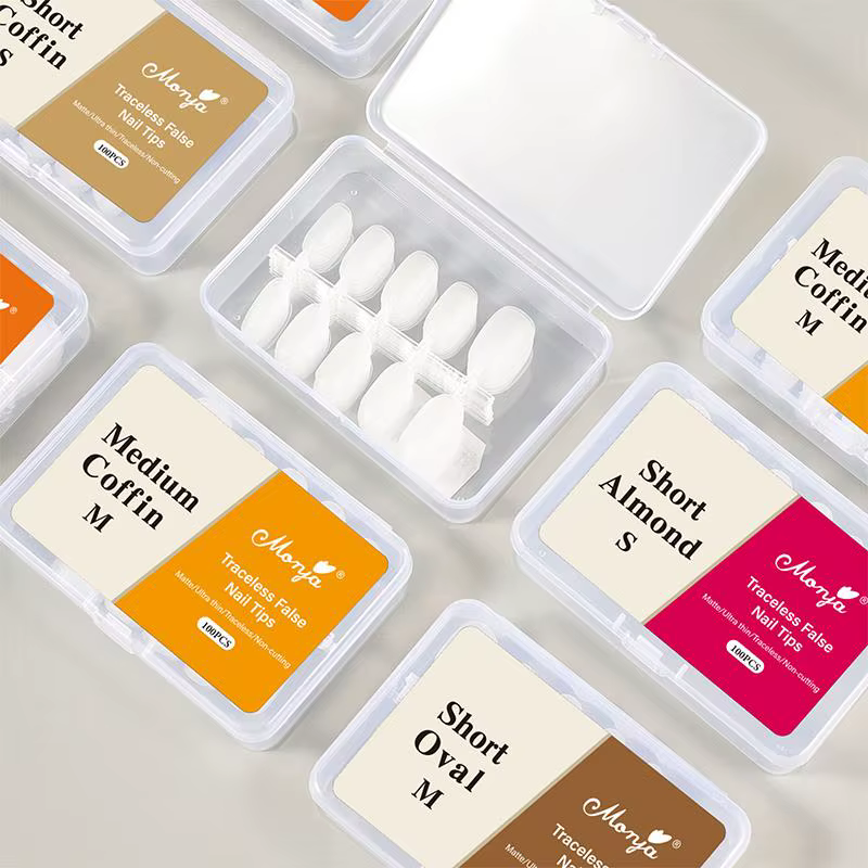 100 faux ongles en gel souple à presser