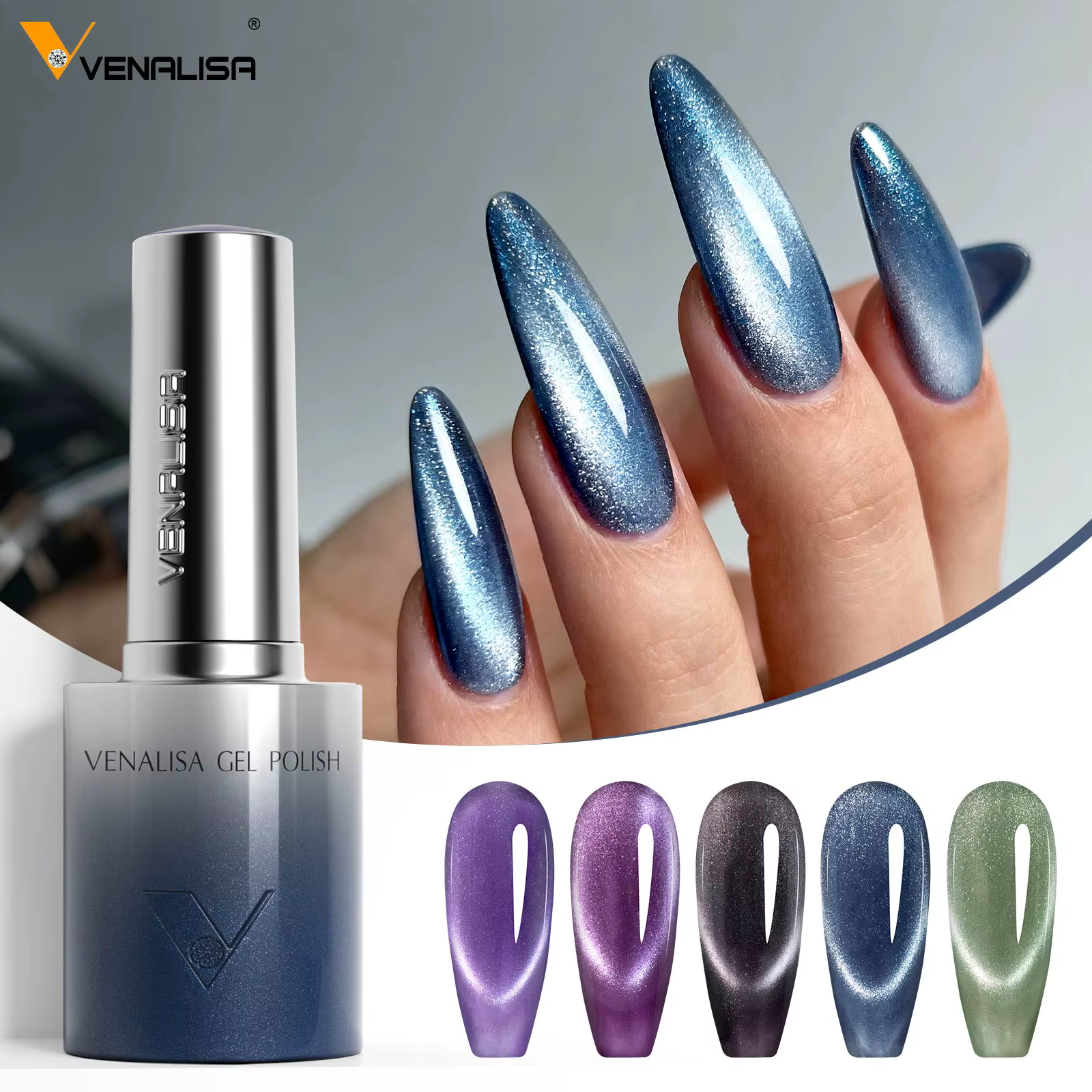 VENALISA 10ml Gel oeil de chat vernis à ongles Ultra étincelle paillettes Gel HEMA gratuit TPO
