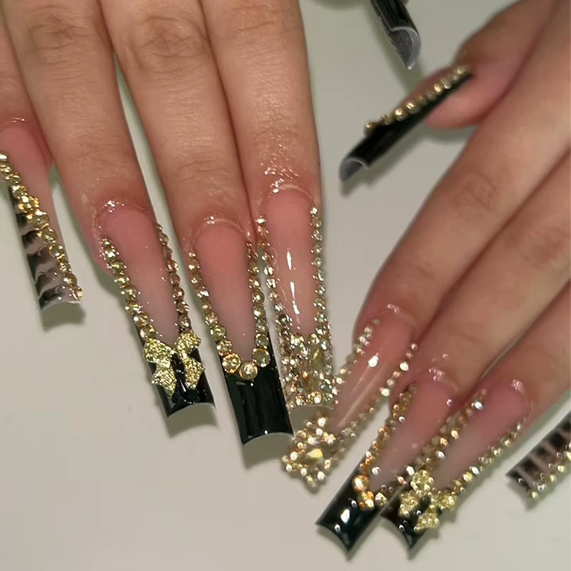 Faux ongles français Sweet Cool Spice Girl souhaits on N64.Black