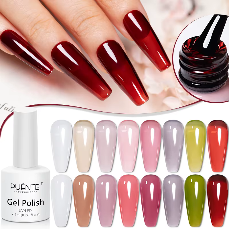 Vernis à ongles Gel gelée laiteuse 7.5ml translucide blanc laiteux couleur rose Gel