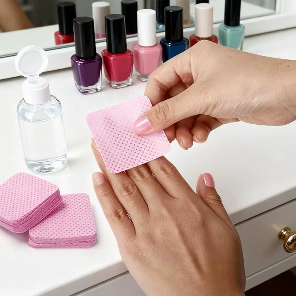 100 lingettes portables en tissu non tissé super absorbantes pour retirer le vernis gel