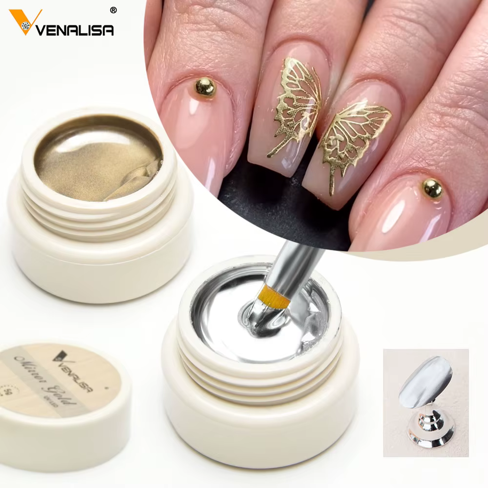 VENALISA argent doré peinture Gel français ongles Gel CANNI galaxie cristal clair de lune oeil de chat scintillant paillettes Gel Semi-Permanent