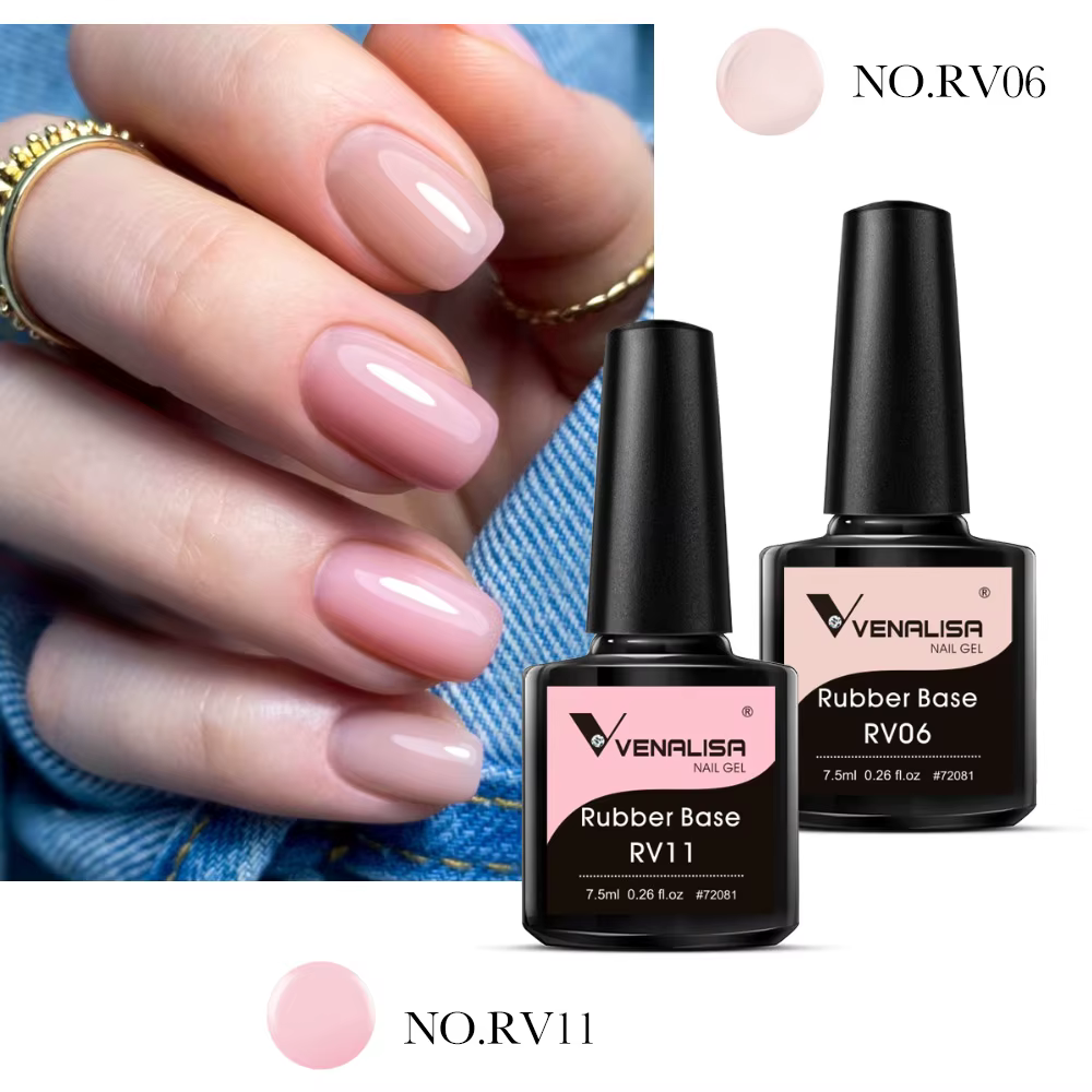 VENALISA 7.5ml couche de Base en caoutchouc couleur vernis à ongles Semi Transparent français