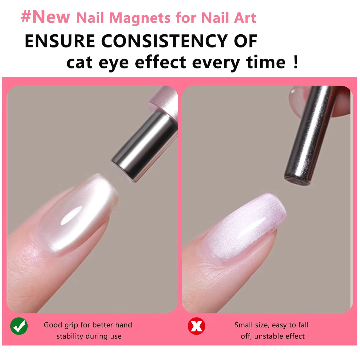 1/2 pièces Bille magnétique œil de chat pour ongles avec kit d'outils magnétiques