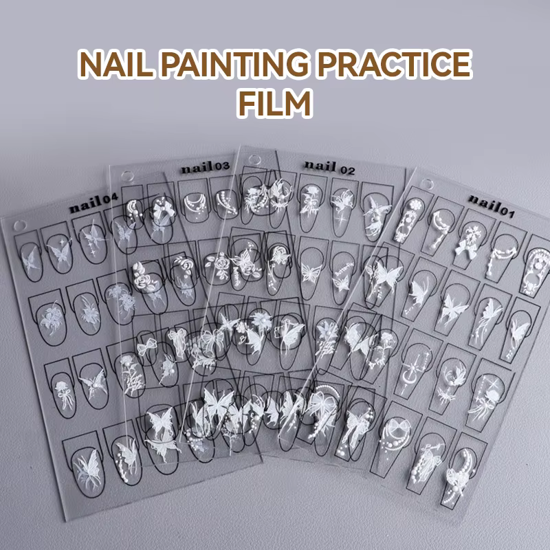 Ensemble de livres de modèles en papier pour pratique du Nail Art