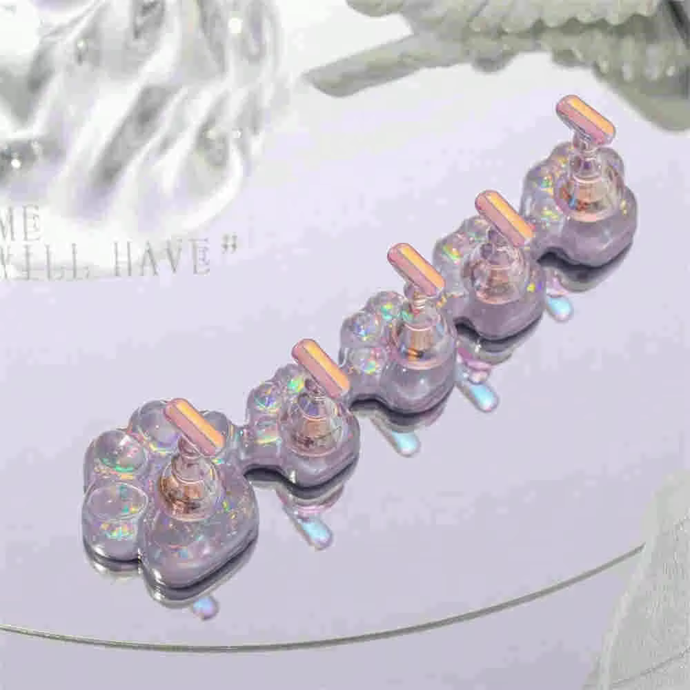 Base d'entraînement pour nail art avec support de présentation pour faux ongles holographiques effet aurore