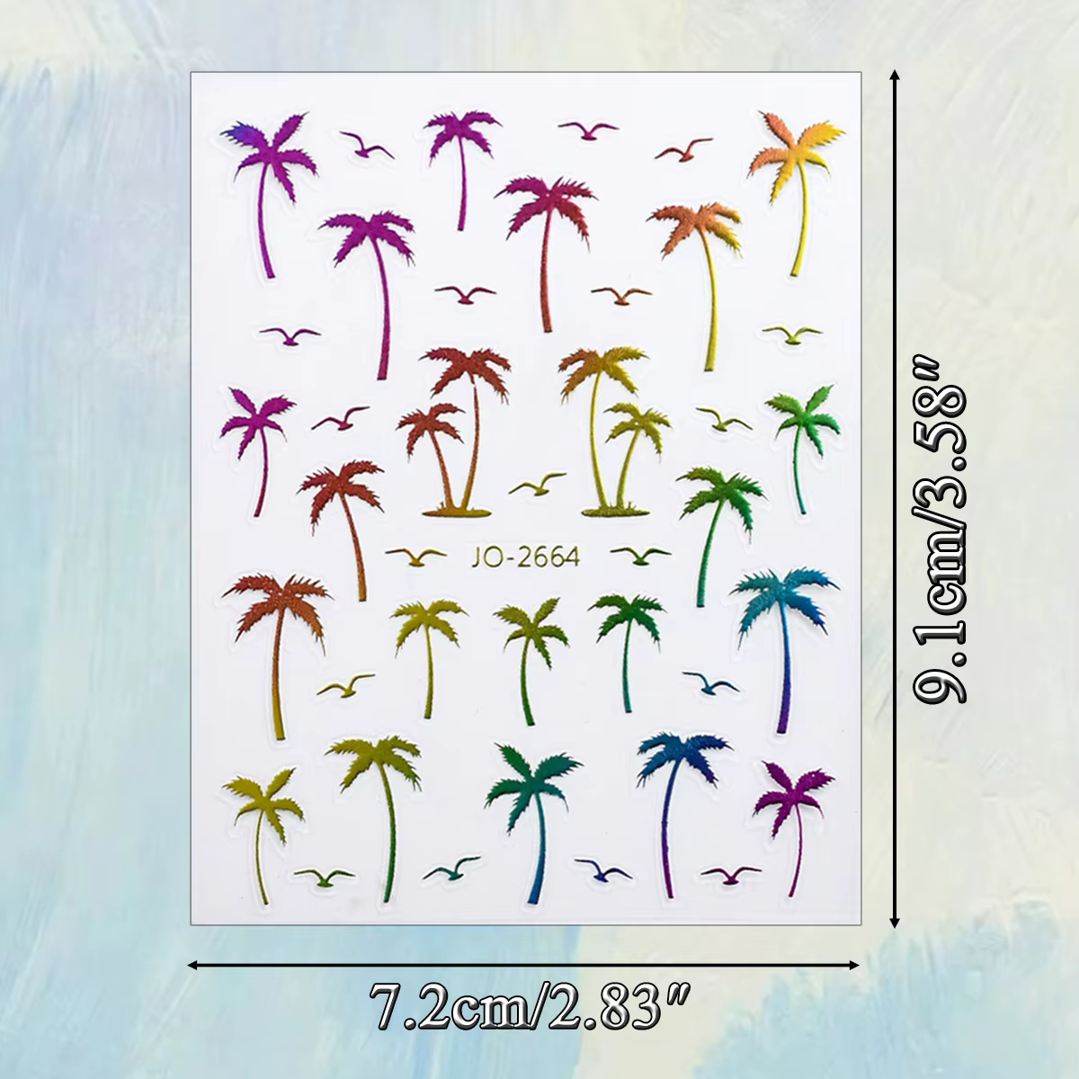 2 à 20 feuilles d'autocollants pour ongles à motifs de palmiers tropicaux