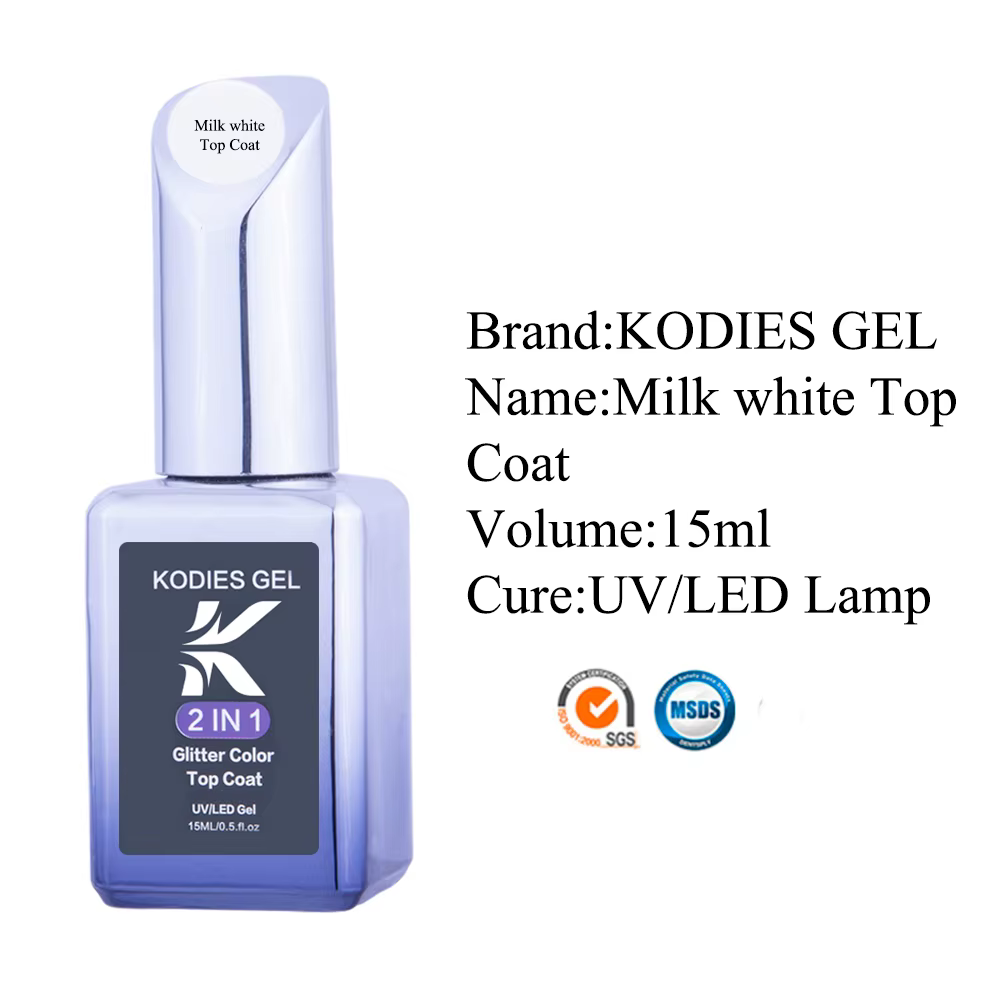 KODIES GEL-Verhéritage à Ongles Gel UV Blanc Laiteux, Finition Gelée Translucide, Non Collant, Brcorporelle, Semi Continu