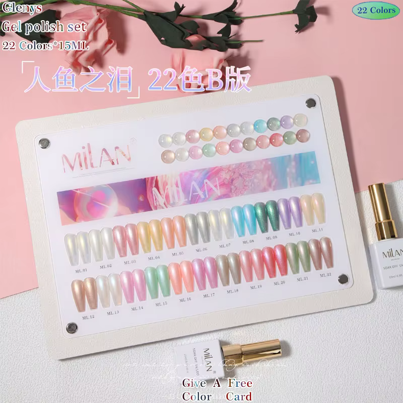 Glenys – colle pour vernis à ongles série 22 couleurs